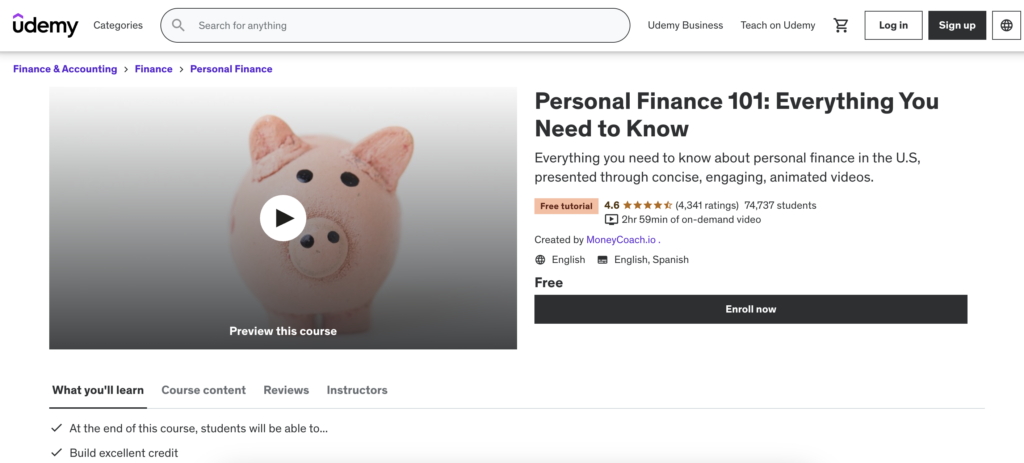 Personal Finance 101: Everything You Need to Know By Udemy